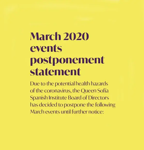 March 2020 Events Postponement Statement