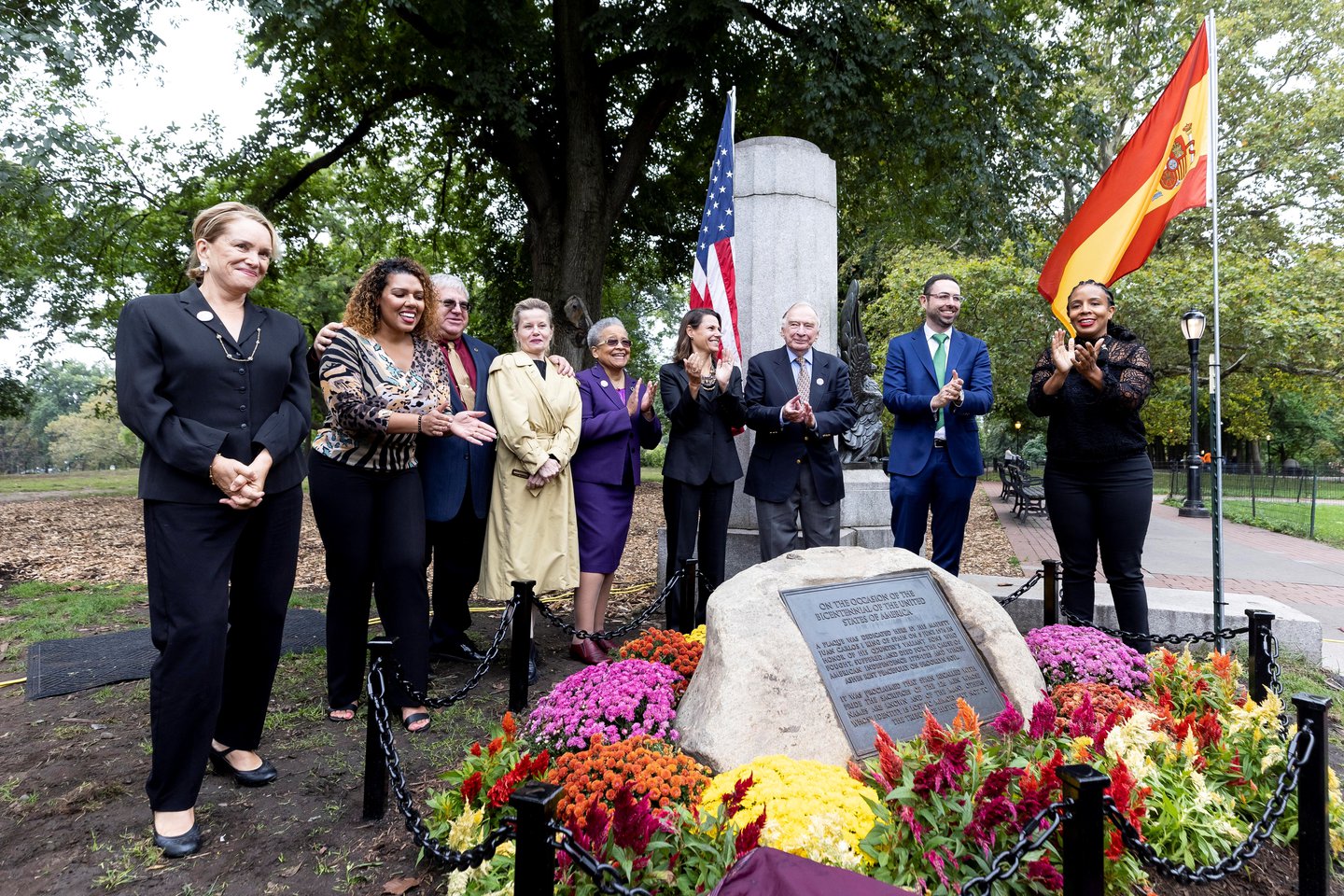 Unveiling the Spanish Memorial Plaque at Fort Greene Park